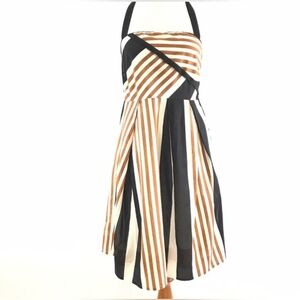 Anthropologie Edges Angles Striped Halter Dress by Moulinette Soeurs, Size 4